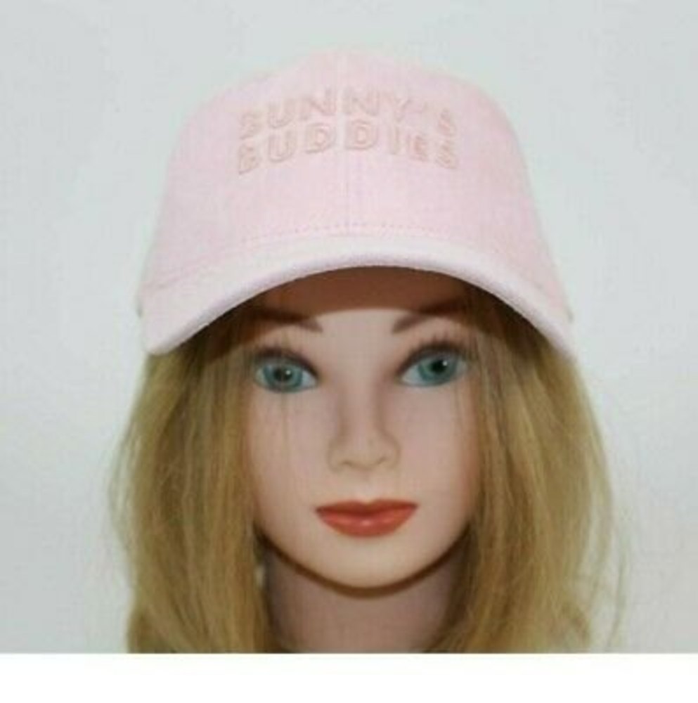 Bunnys Buddies Womens Baseball Cap Pink Adjustable Snapback Suede One Size New